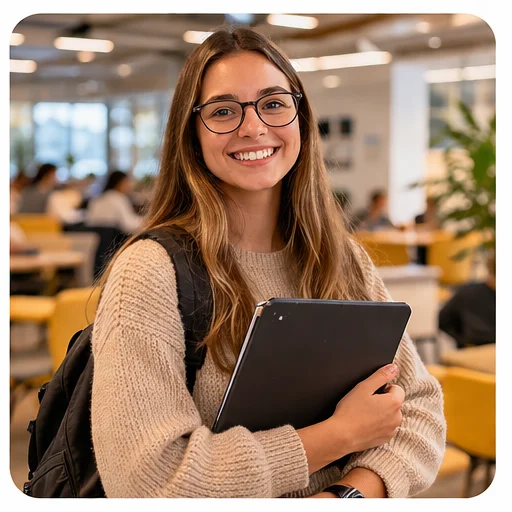 Estudiante participando con seguridad en un entorno educativo