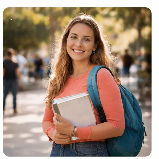 Estudiante consultando contenido academico y novedades desde un espacio de estudio