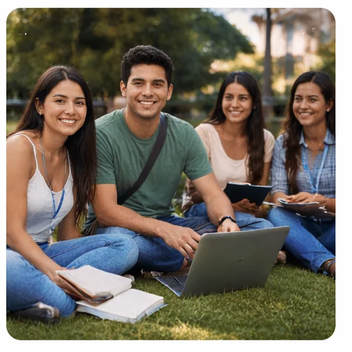Estudiantes compartiendo una jornada de estudio en un ambiente universitario